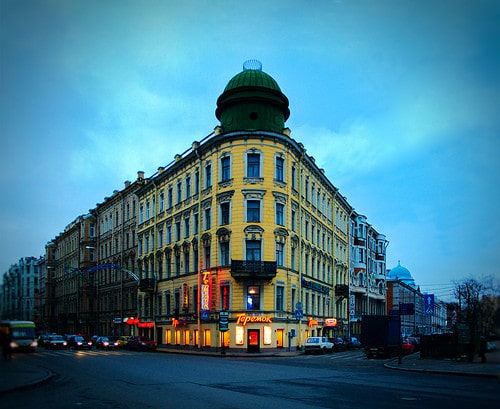 autumn morning in st. petersburg russia