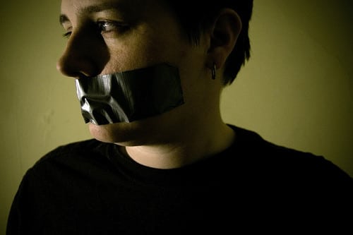 mouth taped shut