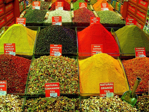 assortment of colorful spices