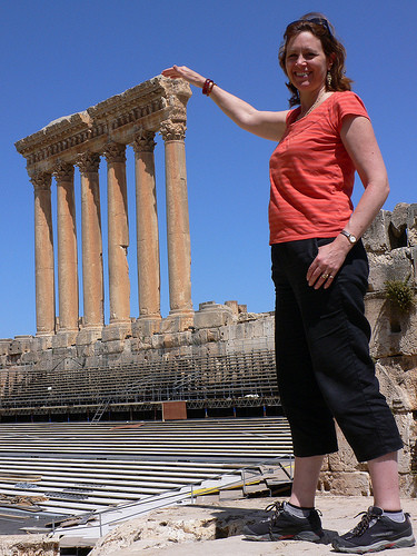 heather on her travels at baalbel lebanon