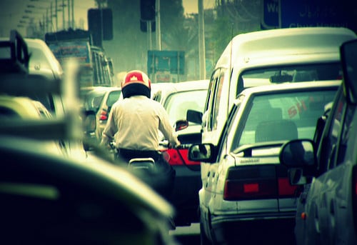 motorcycle in traffic