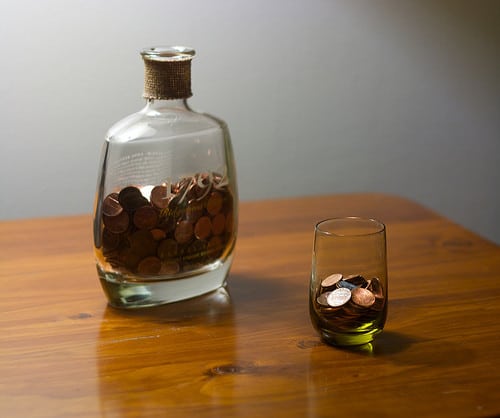 pennies in a bottle