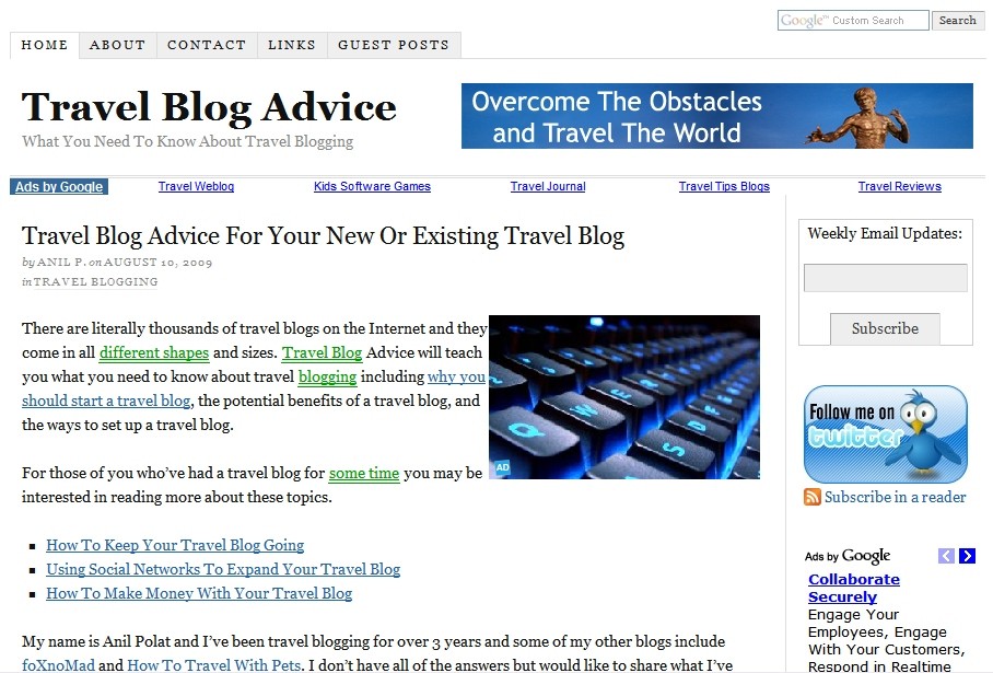 travel blog advice