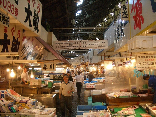 busy fish market