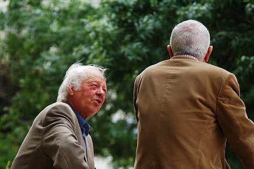 two old men talking