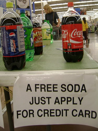 free soda for credit card