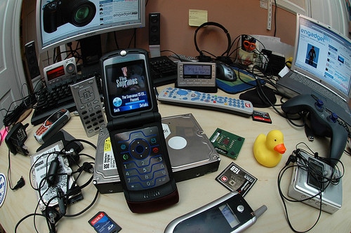 gadgets on a table