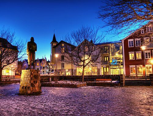 reykjavik at dusk