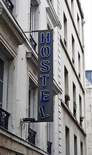 hostel sign