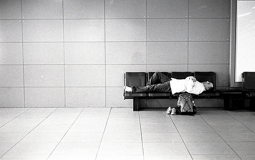 sleeping in airport