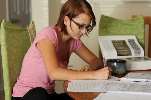 girl studying