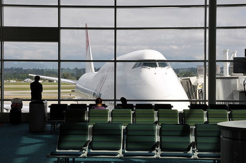 jumbo jet at gate