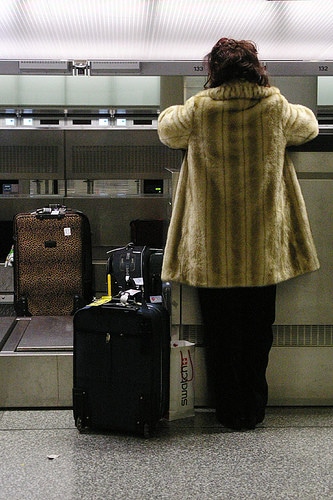 woman at airline check in