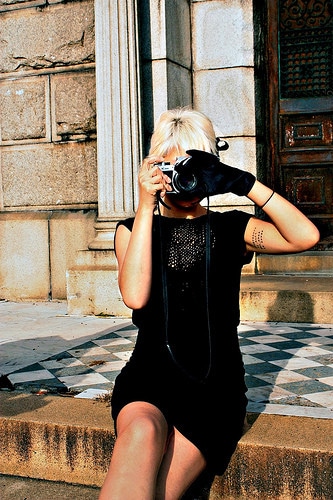 woman taking picture