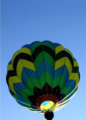 hot air balloon from below