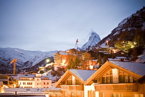 zermatt switzerland at night