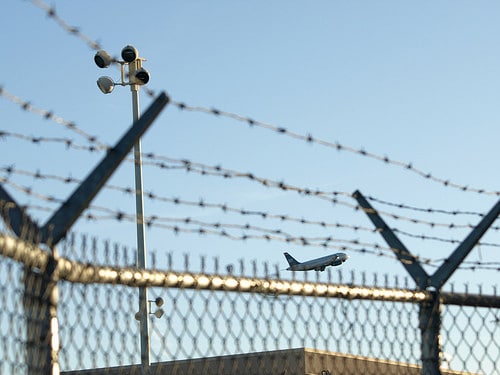 airport barbed wire fence