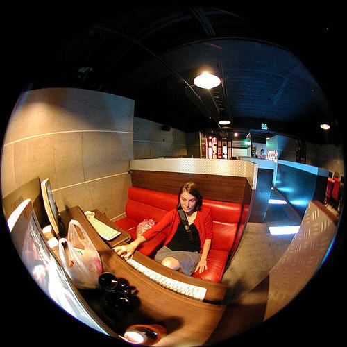 internet cafe fisheye view