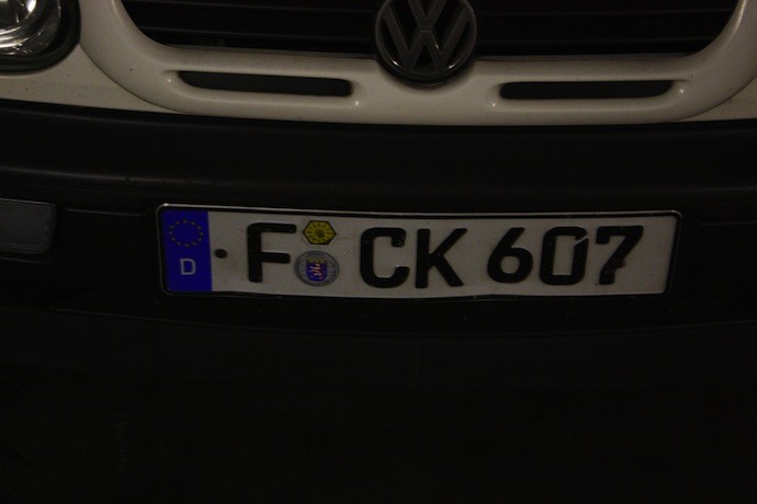 fuck license plate