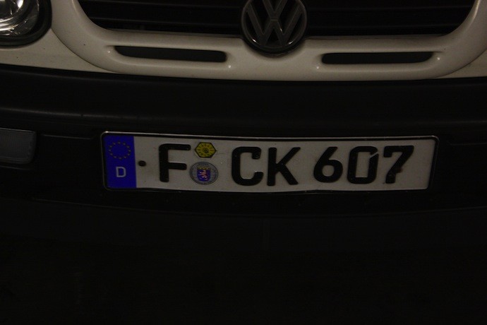 Image result for FUCK on foreign license plate