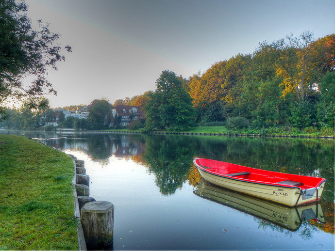 a boat on the trave river germany