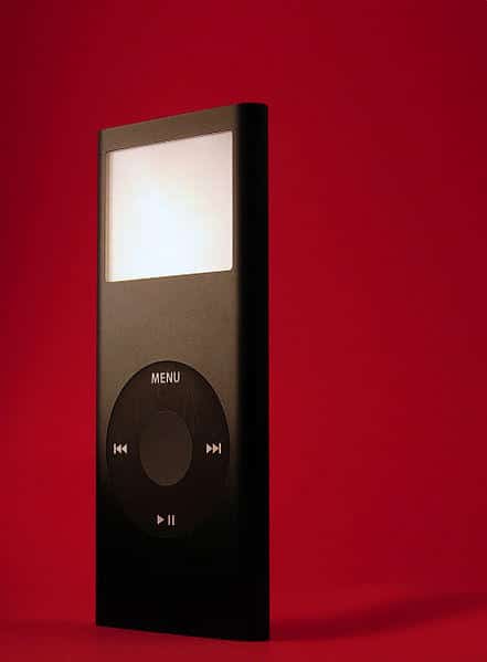 ipod on red background