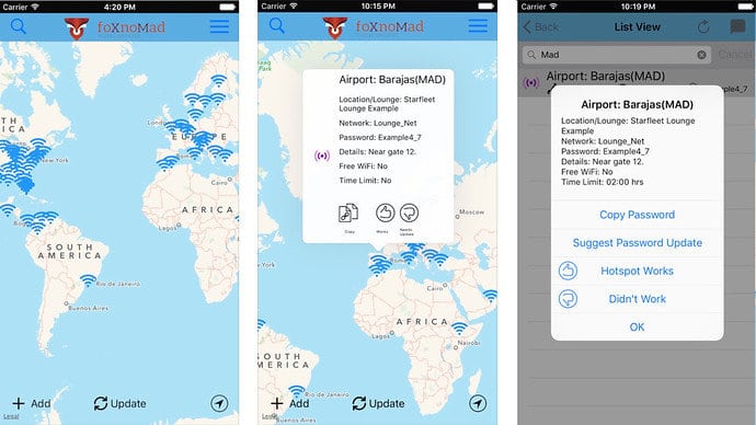 WiFox App Is A Continuously Updated Map Of Wireless Passwords From Airports And Lounges Worldwide